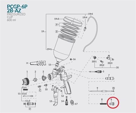 Fluid needle adj. knob