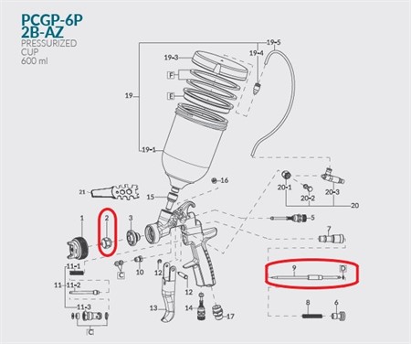 FÄRGMUNST. + FÄRGNÅL SET AZ1/AZ3 HTE PAS 1,3